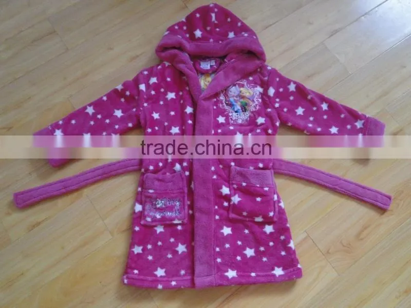 Round Dot 100% Polyester Print Bathrobe