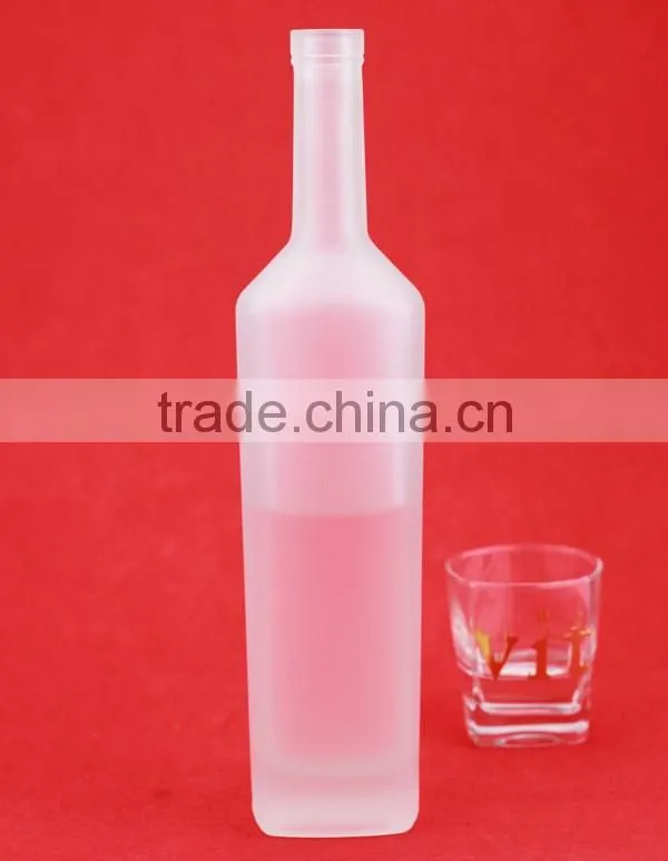 Nice printing froster bottle 600ml juice glass bottle juice glass bottle