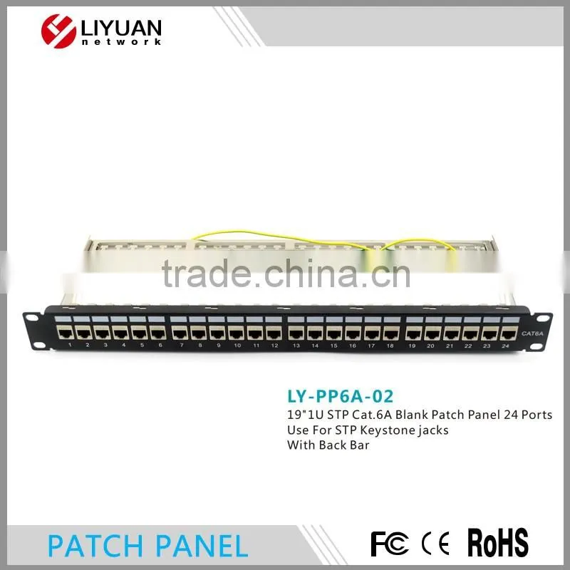 LY-PP6A-02 CAT6A 24 PORT PATCH PANEL RACK MOUNT TUFF JACKS QUALITY! 19" 1U STP Blank Patch Panel With back bar