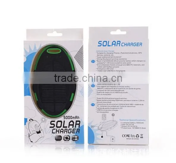 Mobile phone accessory 4000mAh mobile solar charger solar mobile phone charger solar charger for mobile with keychain