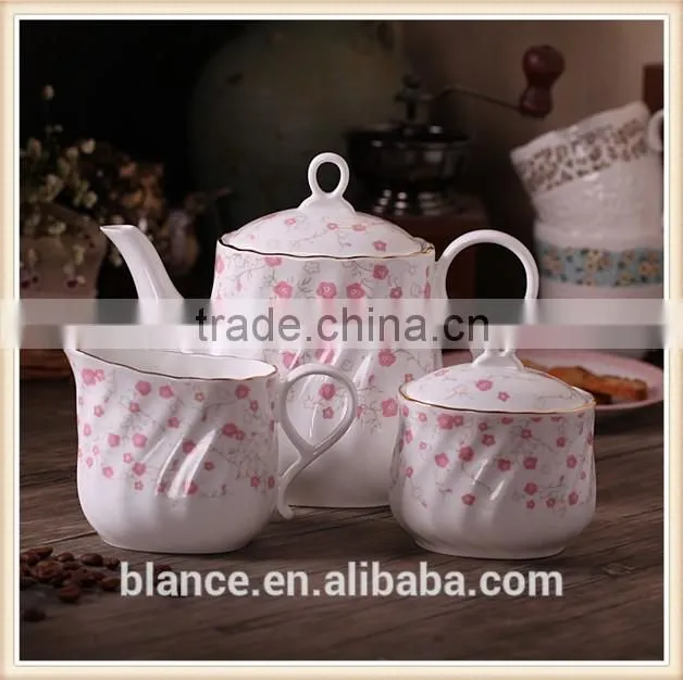 Flower coffee set with crinkle surface