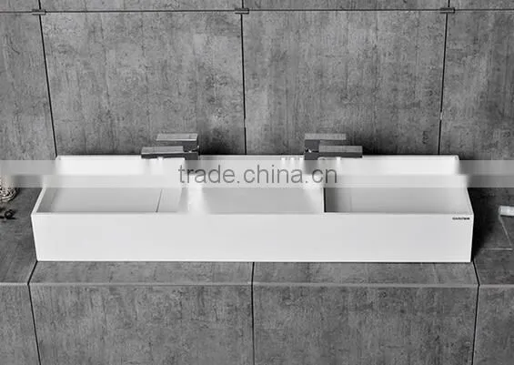 wall hung white acrylic solid surface wash basin,Artificial Stone Washing Basin