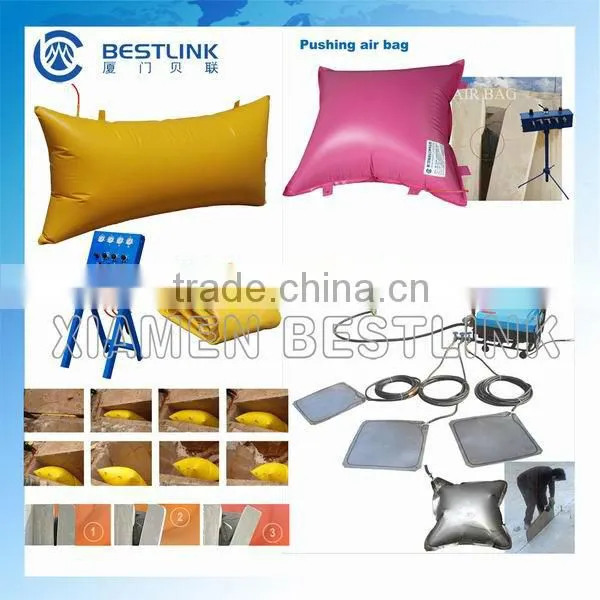 Air bag for quarrying block