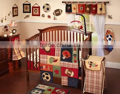 Baseball Embroidery Sport Baby Crib Bedding