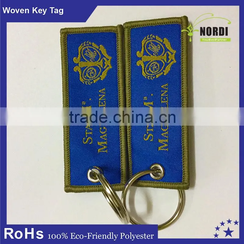 reflective key chain /custom key tag /polyester embrodiery key chain