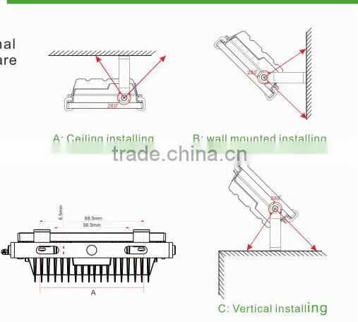Shenzhen Supplier 30w led flood light IP66 rate, EMC3030,95lm/w, PF>0.95,ra>80,CB/GS/SAA, 5 years warranty