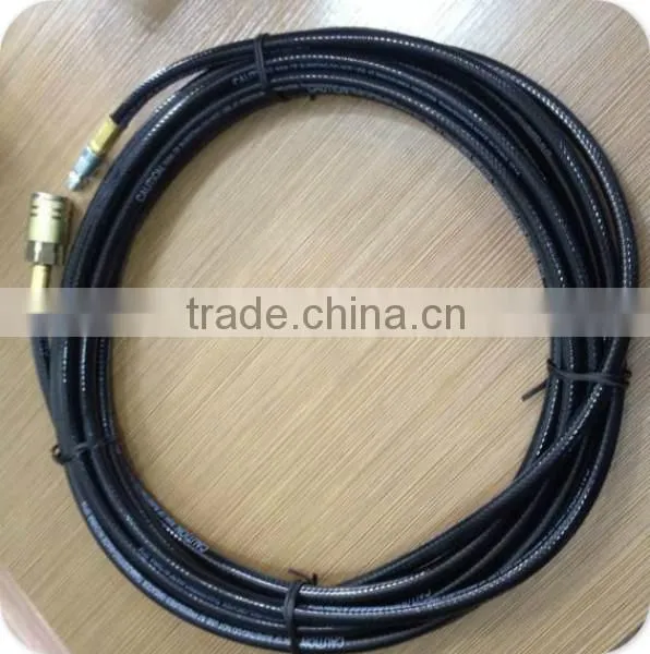 1/4" black Rubber Air Hose with 1/4"BSP Brass fitting