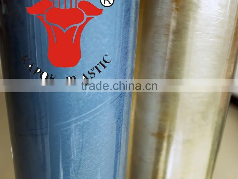 super clear soft light blue PVC film for bag