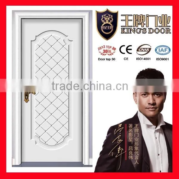 2014 new eco painting wooden doors with upper head frame