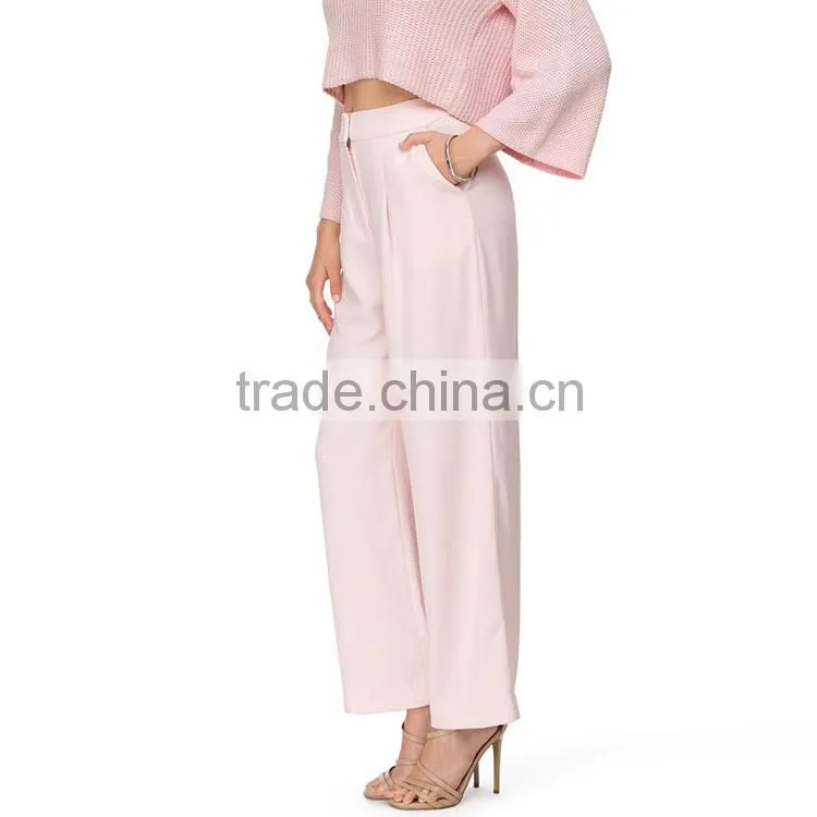 China supplier Ltweight plain dyed formal wear fashion baggy pants for women