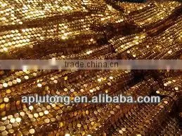 China wire mesh sequin knit fabric for curtain drapery