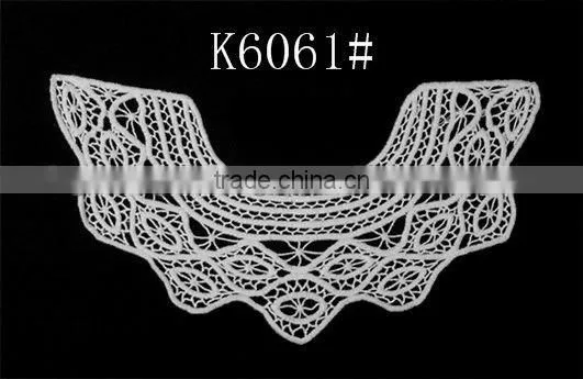 Customized crochet cotton printed lace fabric collar neck designs