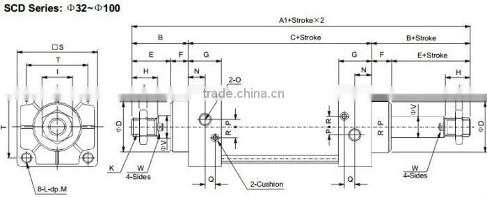 SC250-600 Pneumatic Cylinder