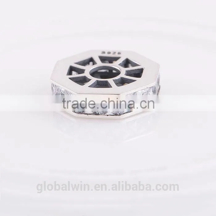 Antique Silver Charms Crystal Silver Beads wheel Jewelry Charm Wholesale