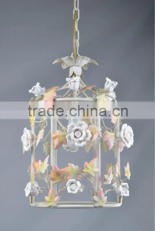 Spray paint metal leaves single table light