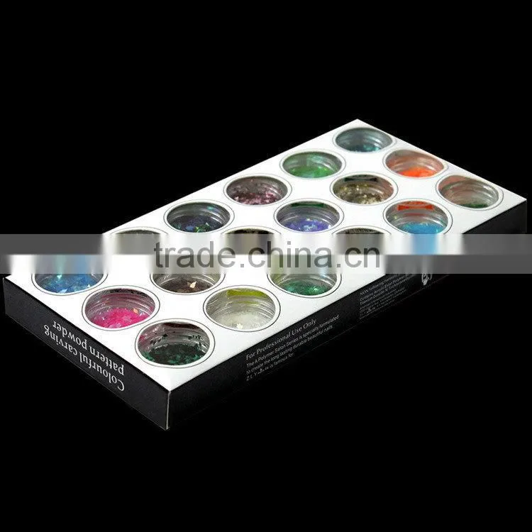 H1-009 18COLOURS BIG GLITTER POWDER ,3G nail art fine powder