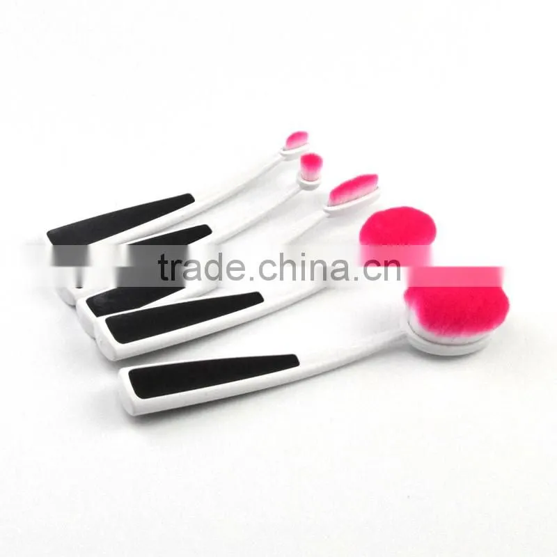 2017 HOT!!! 5pcs synthetic hair makeup brush foundation oval toothbrush makeup brush