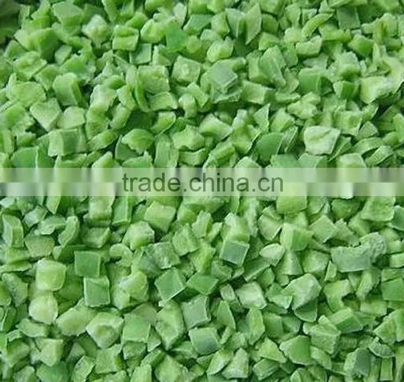 10mm Good quality frozen IQF green pepper diced