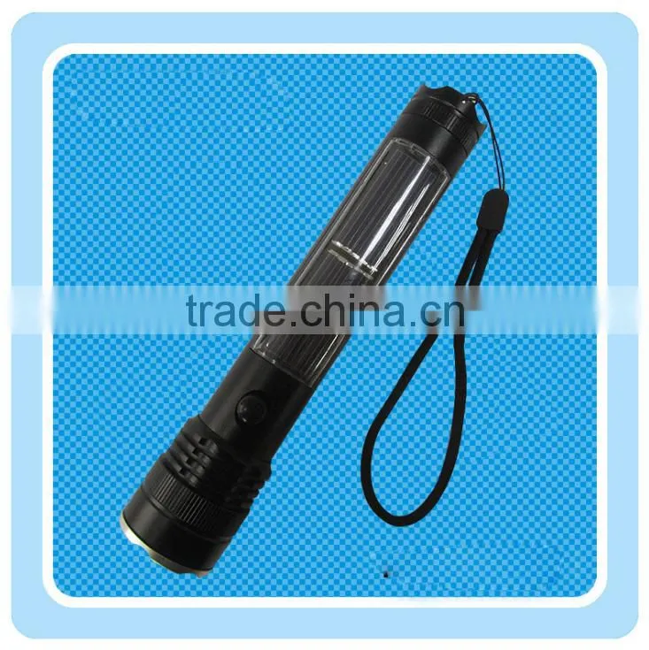 China manufacture aluminium alloy body usb phone charger solar torch