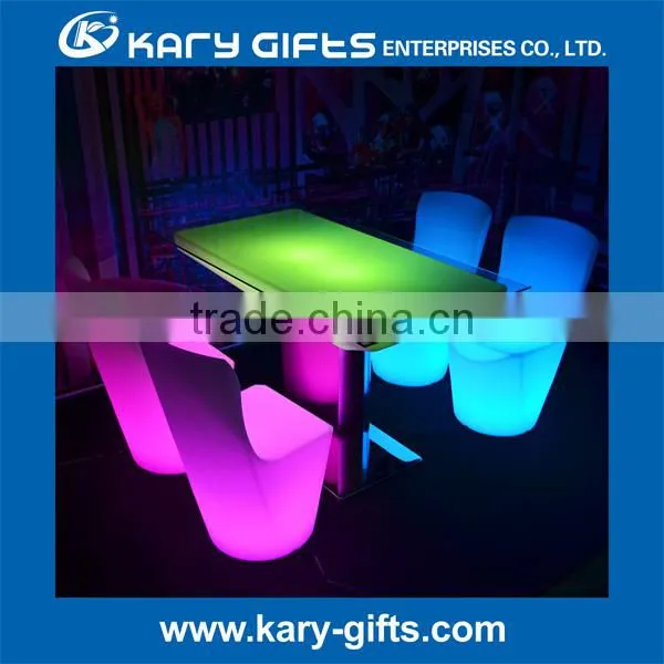 led lighting bright rgb color coffee shop tables and chairs