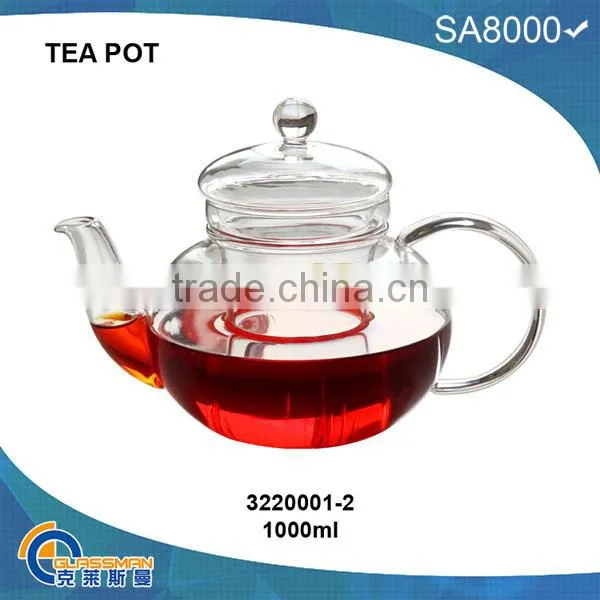 heat resistant glass teapot