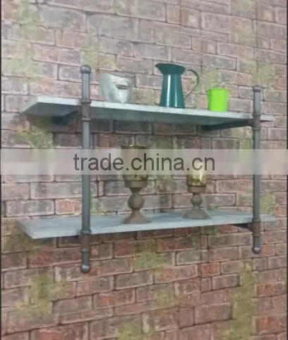 country design iron and wood wall mounted Rustic Floating Shelves