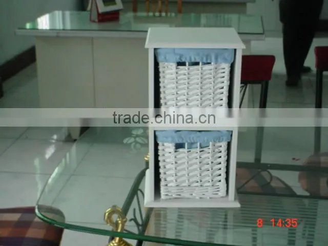 Large natural wooden cabinet willow furniture with handle