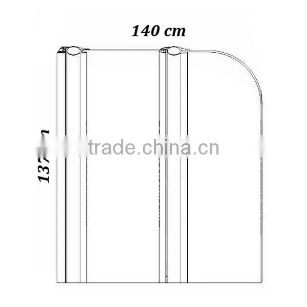 Two Panels Corner Bath Shower Screen
