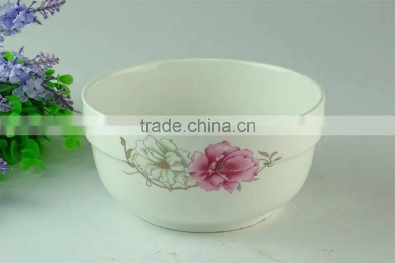 Chaozhou Supplier stocked White porcelain rice bowls with gold line decal household bowls