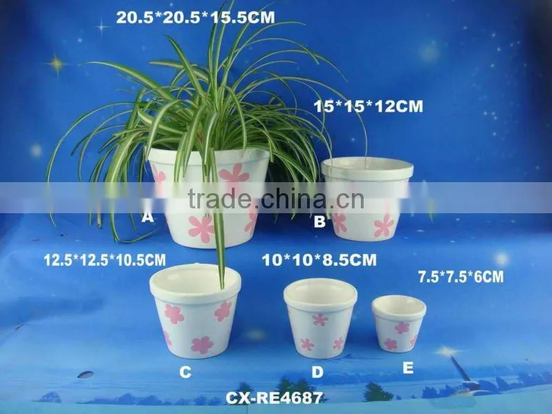 Unique Hand painted flower glazed ceramic shoe flower pot planter