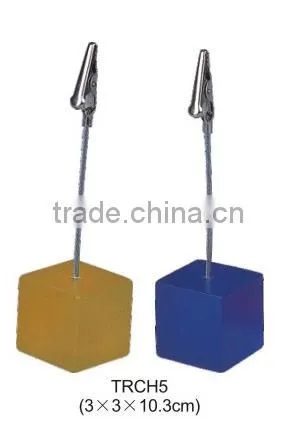 Cube-Shaped Note Stand Card Memo Holder/ Functional Paper Organizer