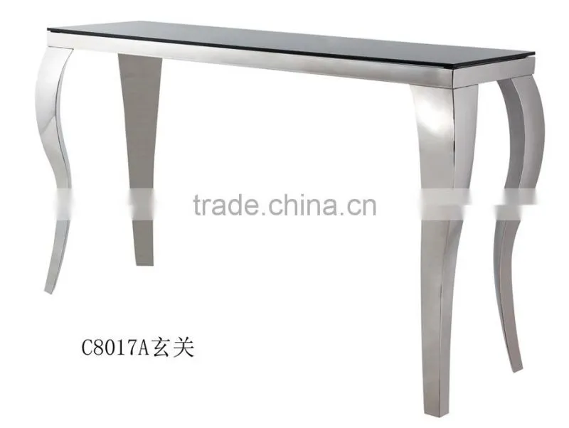 C8017 glass top corner wall console table prices