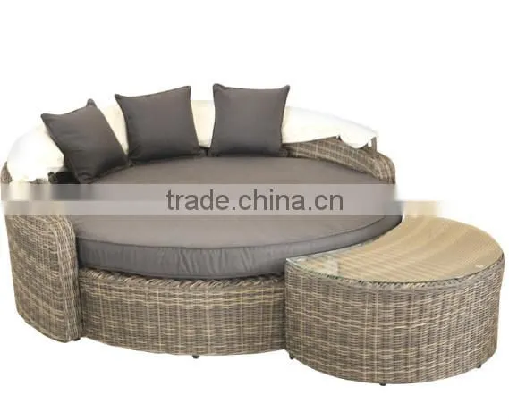 Outdoor luxury rattan wicker round daybed sunbed AE5101