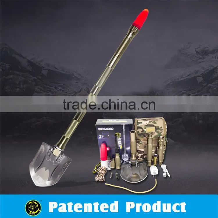 Ultimate Survival 30 in 1 Shovel Hammer Hoe Axe Knife Emergency Camping & Hiking Gear Kit Tools