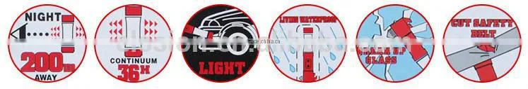 Wholesale Multifunction Emergency Safety Hammer with flashlight & Belt cutter