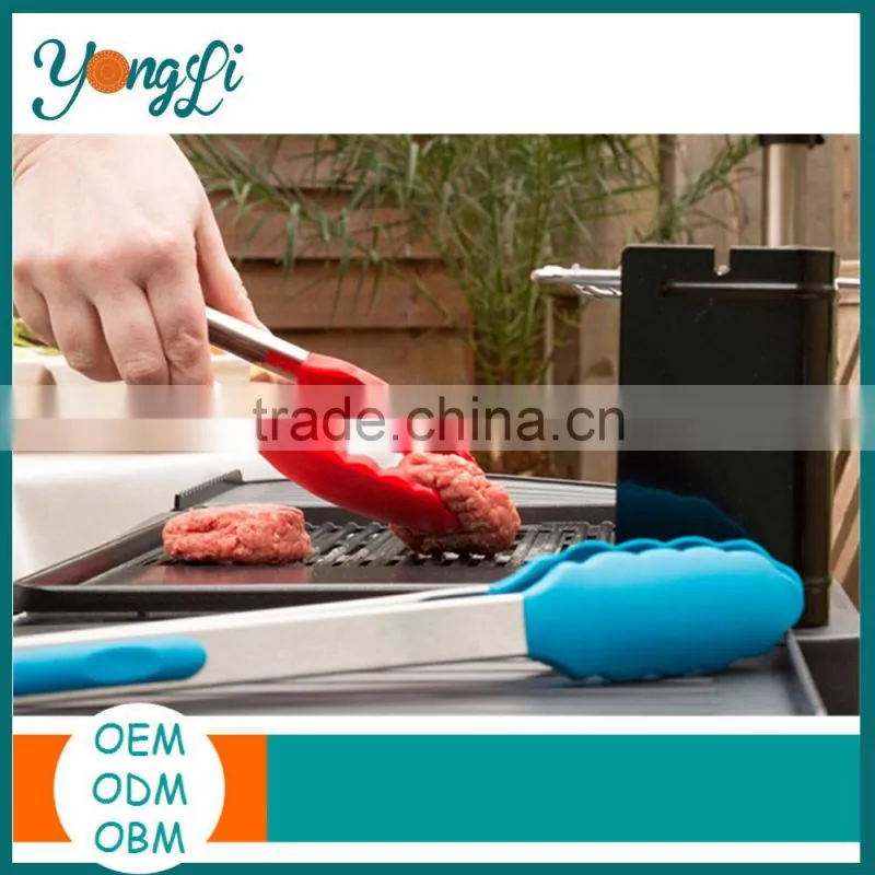 Food Grade Silicone BBQ Tongs,Silicone Food Tongs With Rubber Coated
