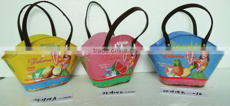 Lavender design metal handicraft basket