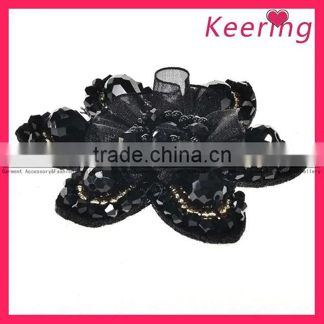 2013 black shoe flower ,garment applique WPH-1670