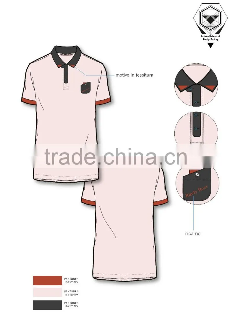 Italy Design services for men's single pocket Polo Shirt ODM