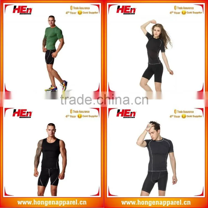 Hongen apparel sample of your School's logo custom long sleeves MMA rash gaurd MMA shorts