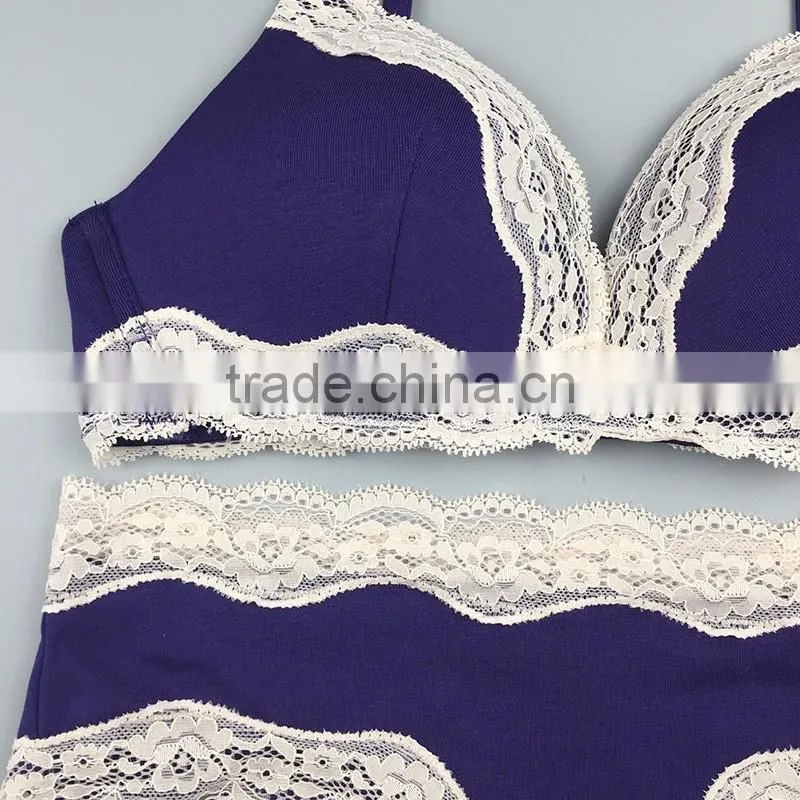 Women Vintage Retro Style Lovely Delicate Lace Crochet Bra and Underwear Set