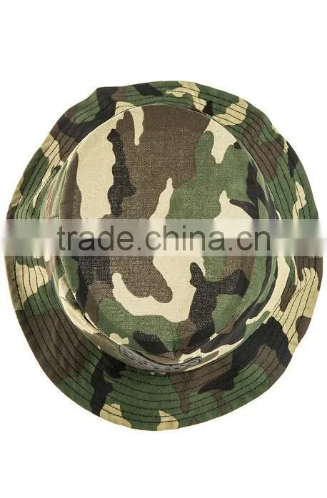 Woven label Camo Cotton Custom Printed Sublimation Bucket Hat