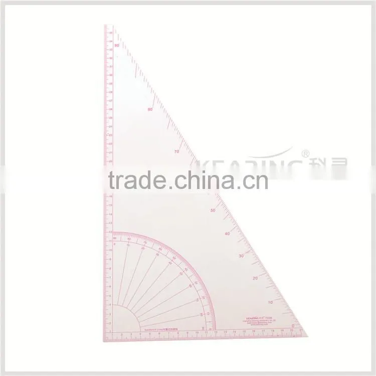Kearing triangular plastic scale rulers 1/3 &1/4 &1/5 sanwich line scale with a protractor for fashion designing #8345
