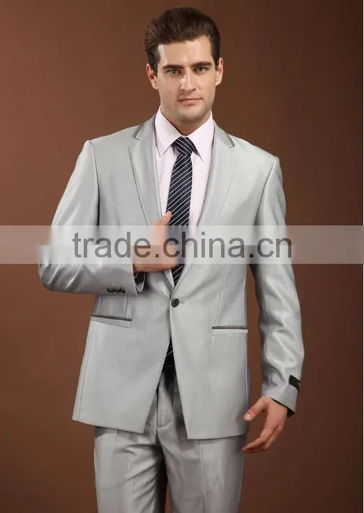 2015 latest design clothing 2 piece coat pant men suit