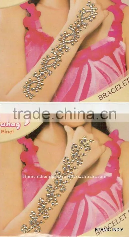 BRACELET ARM HAND CRYSTAL BACK BODY TATTOO BINDI STICKER , PAYPAL