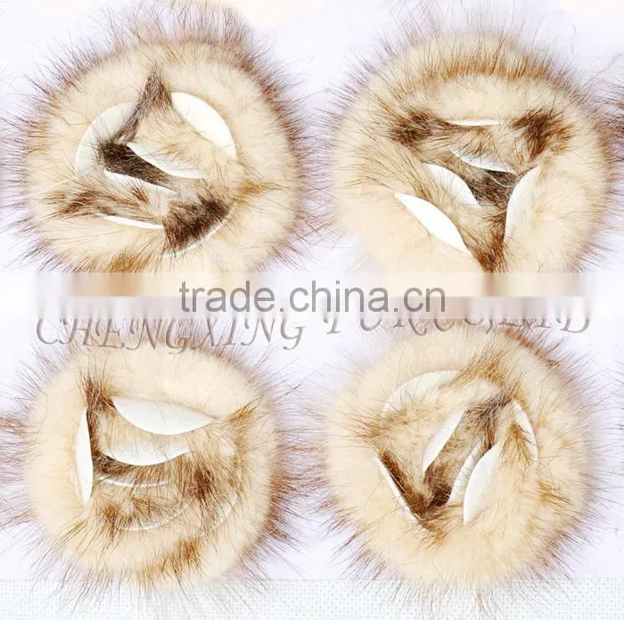 CX-A-25F Wholesale Fashion Ladies Genuine Mink Fur Brooches
