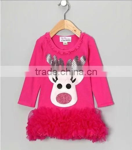 Mix color Reindeer Ruffle Dress - Infant, Toddler & Girls