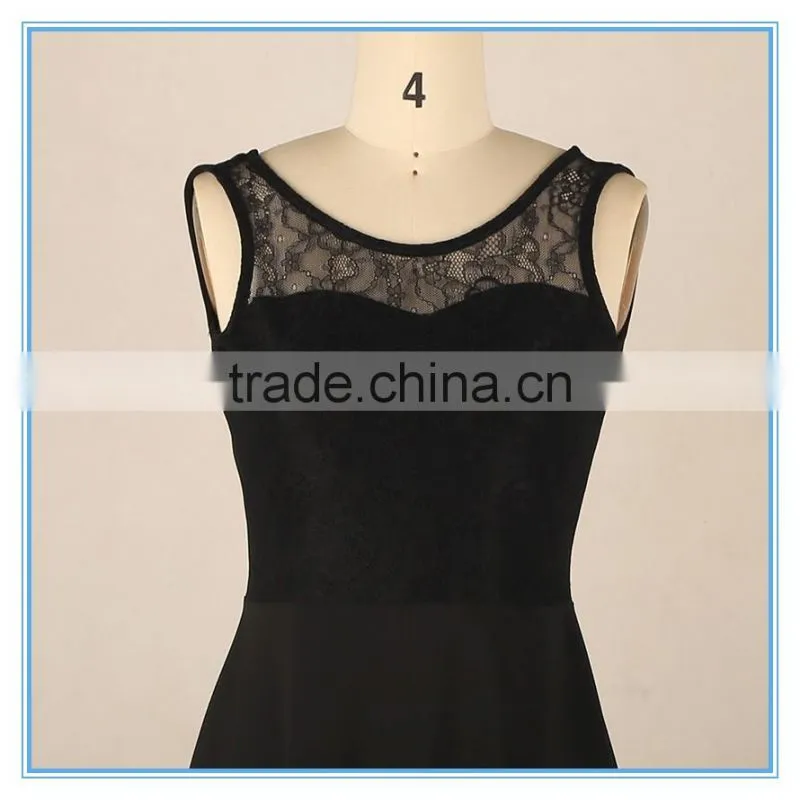 2016 Woman Sexy Club Dress Fashion Lace Patchwork Dress Backless Black Dress