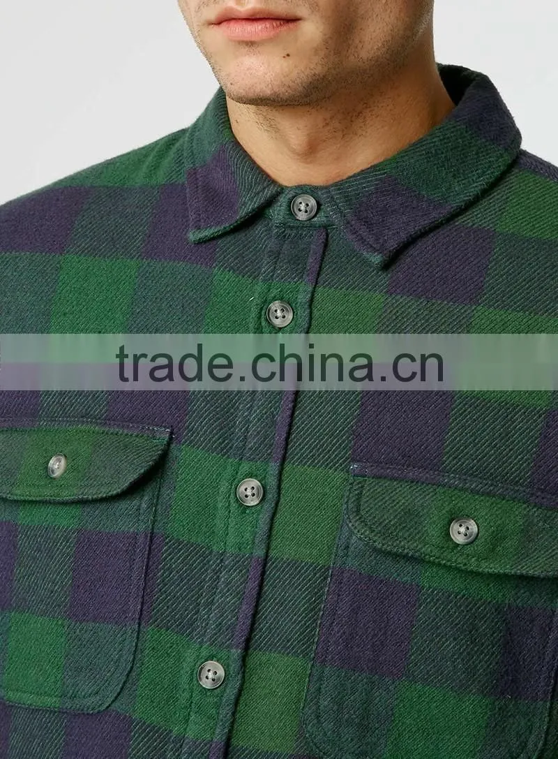 new model flannel long sleeve shirt for man
