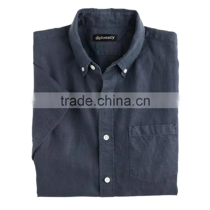 2015 SHORT-SLEEVE IRISH LINEN SHIRT costume slim fit